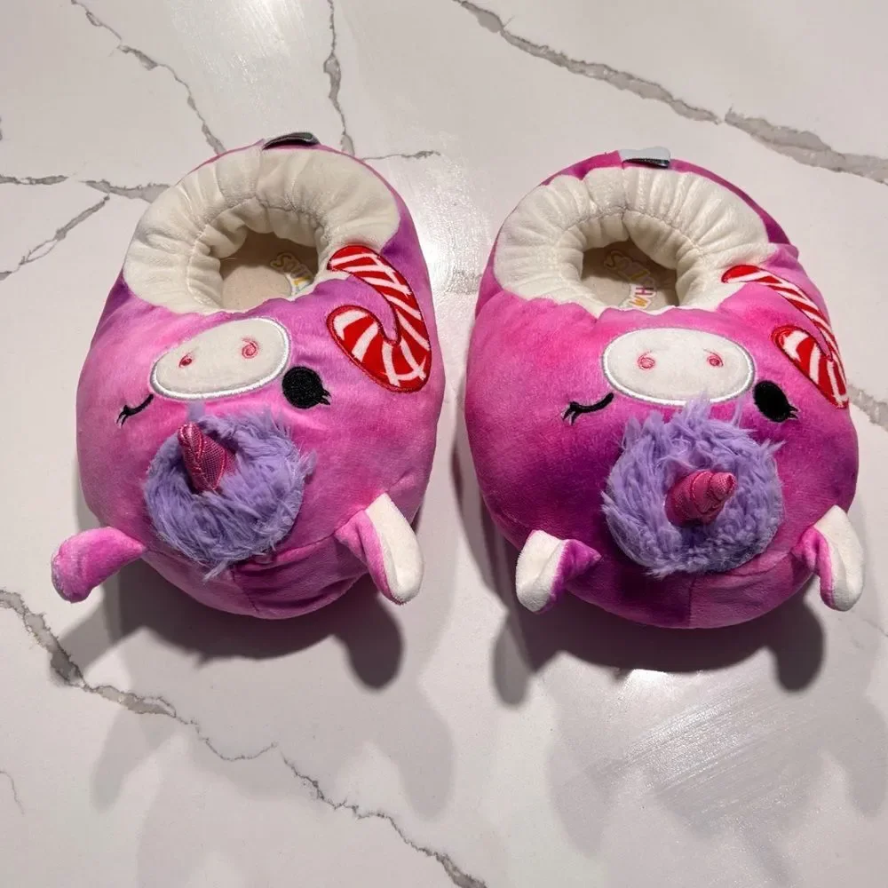Squishmallows | Girls Plush Slippers Unicorn Pink Purple Tie dye Size 13/1